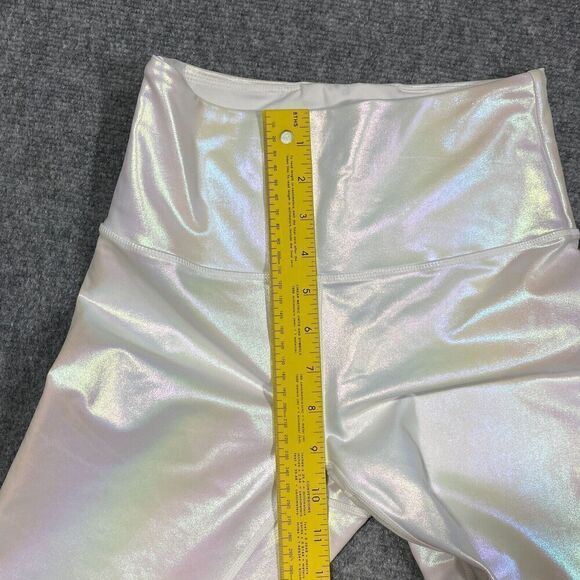 Zyia Luxe Leggings Womens Small White Unicorn Iridescent Gym Yoga Athletic 7/8 - Picture 3 of 9